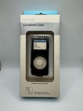 BELKIN Leather Carabiner Case for iPod Nano F8Z057 - Black